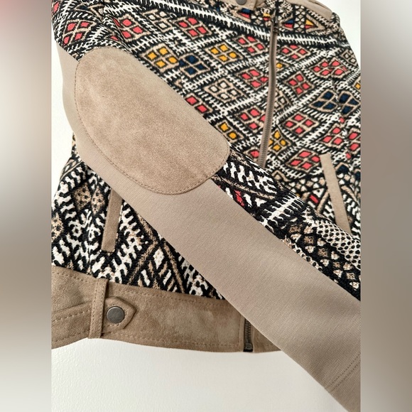 BCBGMAXAZRIA Womens Aztec Tribal Print Zip Ziggy Woven Moto Jacket Size XS NWOT - Picture 7 of 14